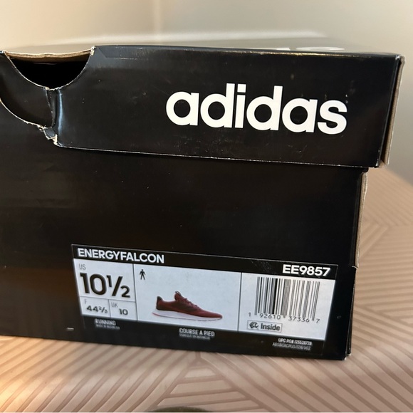 Adidas Men's Maroon Red Black Sneakers EnergyFalcon Running Shoes New 10.5 - Picture 13 of 14